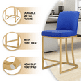 thumbnail image 4 of MoNiBloom PU Leather Counter Bar Stools with Back set of 2, Metal Frame Armless Chairs , for Dining, Kitchen, Navy Blue, 4 of 8