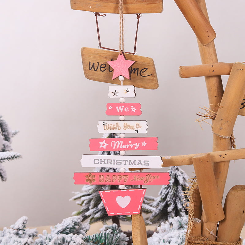 Merry hristmas Decorations Wooden Ornaments Xmas Tree Hanging Tags Pendant Decor 