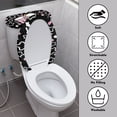 thumbnail image 4 of HELLHERO Stretch Toilet Lid Cover Fits All Toilet Shapes Elastic Bottom Dust-Proof Toilet Seat Protector Universal Indoor Home Stays in Place 17x21 Inches Bubble Tea, 4 of 8