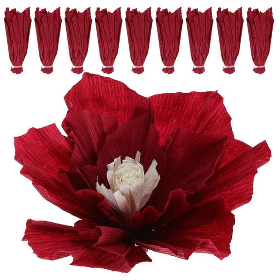 WORGEOUS 10Pcs Artificial Paper Flowers Ornament Simulation Three-dimensional Flowers Decorative Flower