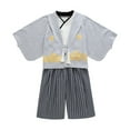 thumbnail image 2 of Fsqjgq Baby Boy Clothes 5-6 Years Pajama Boys' Kimono Set Traditional Jinbei Kimono for Weddings Graduations Cherry and Autumn Festivals Child Kids Clothing Sets Toddler Boy Winter Clothes, 2 of 3