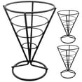 thumbnail image 1 of 3 piezas de cono de papas fritas en forma de cono de cono de restaurantes occidentales de snack cesta de acero inoxidable de acero inoxidable soporte de cono de acero inoxidable, 1 of 3