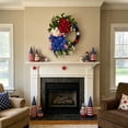 thumbnail image 5 of Patriotic Wreath For Front Door 17.7 Inch Red White Blue Flowers Flag Bow Home Decor for 4th Of July Memorial Day Veterans Day Porch Wall Entryway Office Home Office Wall Decor Gift Holiday Decor, 5 of 7