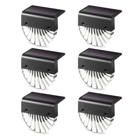 

6 Packs Solar Fence Lamps 2 Modes IP65 Waterproof Garden Wall Lamp Stair Step Lamp