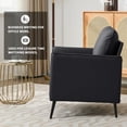 thumbnail image 6 of LUCKHAO Faux Leather Accent Chair Set of 2, Upholstered Armchairs with Cushioned Seat, Modern Lounge Chairs for Living Room or Office, 6 of 9
