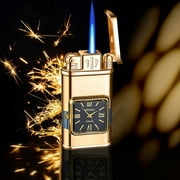 LACKUST Butane Torch Lighter,Metal Windproof Lighter - Straight Blue Flame,Inflatable,A