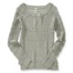 thumbnail image 1 of Suéter de punto abierto Aeropostale Mujer Gris Extragrande, 1 of 2
