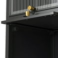 thumbnail image 5 of Display Cabinet with Glass Doors, Storage Cabinet with 4 Shelves, Iron Bookshelf with Glass Front, for Home, Office, Pantry, Study Room, Cabinet&Bookcase for Collectibles, Toys, Books, Black, 5 of 8