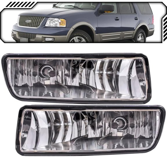 EPIC LIGHTING OE Style Halogen Fog Lights Assembly Replacement for FORD 03-06 EXPEDITION [ FO2592215 FO2593215 4L1Z15201AA 4L1Z15200AA ] Pair