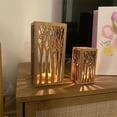 thumbnail image 2 of Wooden Lantern Candle Holder Bamboo Tree Table Lamp Decoration, 2 of 12