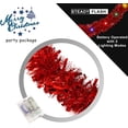 thumbnail image 4 of NOGIS 16.4 Ft Christmas Prelit Tinsel Garland, Red Metallic Garland with LED Lights for Christmas Tree Decorations,Wedding Party Supplies (Red), 4 of 7