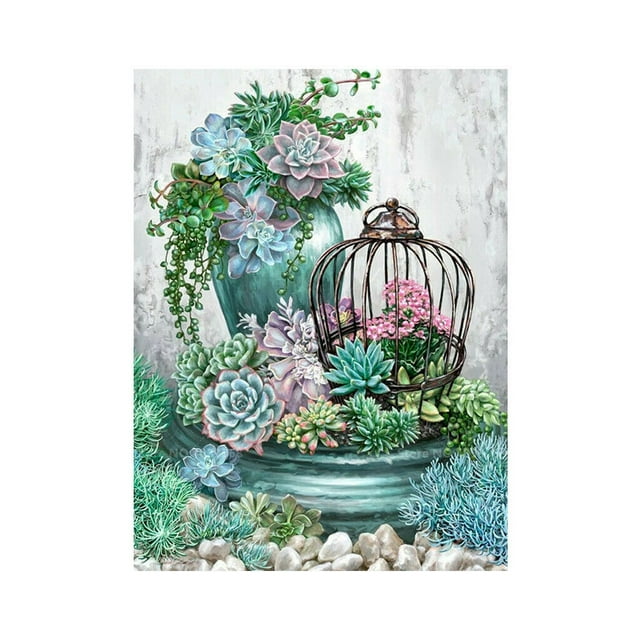 fastboy 5D Peinture Pleines Perceuses Plantes à Fleurs Toile Résine Strass Broderie Point Maison Décor yu036 No.05