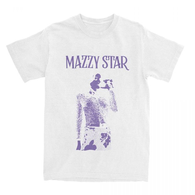 Camiseta de magzy Star para hombre y mujer, camisa Vintage de gran tamaño, algodón informal, cuello redondo, talla grande