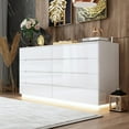 thumbnail image 2 of Kerrogee 63" High Gloss Dresser With Light Chest w/8 Drawers&Spacious Tabletop White, 2 of 5