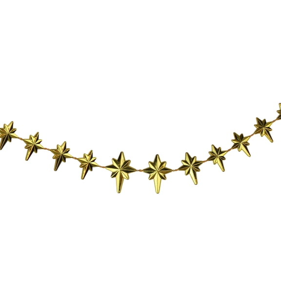 Northlight Shiny Star of Bethlehem Christmas Garland - 9' x 1" - Gold - Unlit