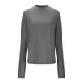 thumbnail image 3 of Fnooota Womens Thermal Tops, Fall Winter Slim Fit Half Turtleneck Pullover Thermal Undershirts Gray Size 2XL, 3 of 8
