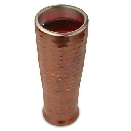 

diollo Stainless Steel Tall Hammered Tumbler for Beer/ Thandai/ Lassi Glass - Antique Copper PACK OF 1
