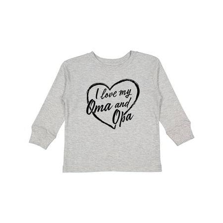 

Inktastic I Love My Oma and Opa in Black Chalk Heart Gift Toddler Boy or Toddler Girl Long Sleeve T-Shirt