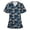 Blue, variant on Kayannuo Print Nursing Uniforms Scrub for Women Women Short Sleeve V-neck Tops Working Uniform Blouse