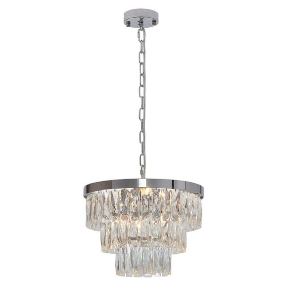 Bethel International Chandelier Chrome Metal & Crystal
