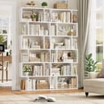 thumbnail image 5 of Homfa Geometric Bookcase Wooden Wood S Shape Storage Display Unit Bookcase Bookshelf 6-tier Storage, 75" H x 27.6" W, White, 5 of 9