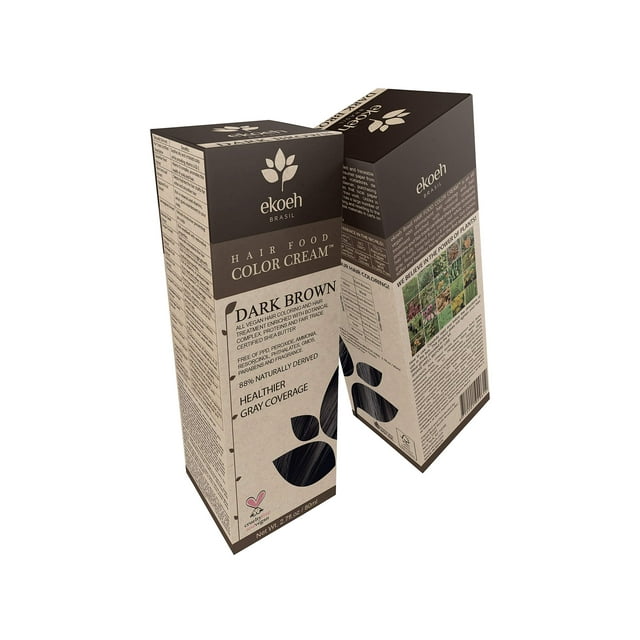Color de cabello EKOEH BRASIL Crema Marrón oscuro PPD FREE VEGANO 2.7fl.oz