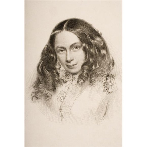 Posterazzi DPI1857021 Elizabeth Barret Browning In March 1859 English Poet 1806 1861 Engraved by G. Cook From A Portrait by Field Talfourd Poster Print, 12 x 18