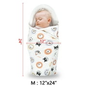 Queen Rose m Size White Baby Swaddle Blankets, Cutie Dog Printing, for Newborn, Boys and Girls