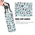 thumbnail image 4 of Water Bottles 20oz Straw Lid Wide Mouth Stainless Steel for School Sport Travel Panda Face Flower Doughnut, 4 of 9
