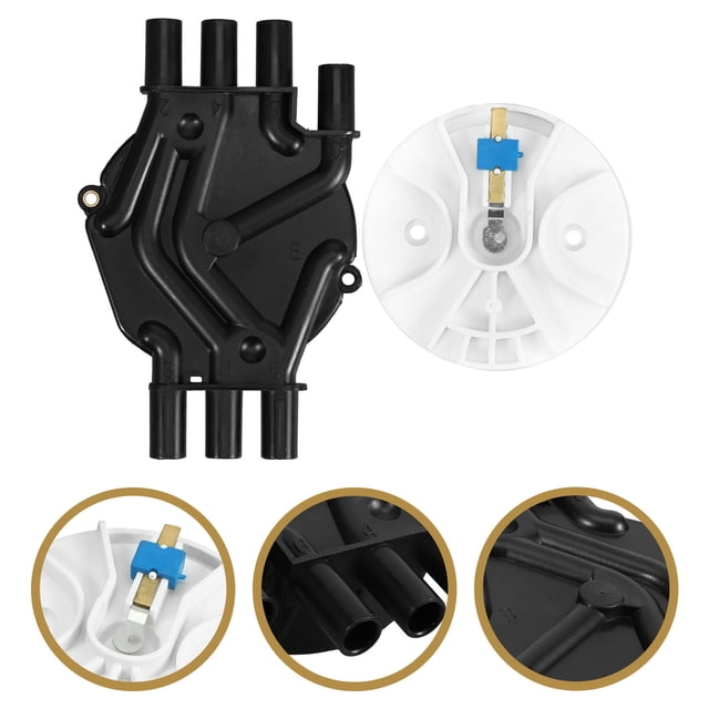 Raindrops 1Set Ignition Distributor Cap and Rotor Kit Black Heavy Duty for Vehicle Use