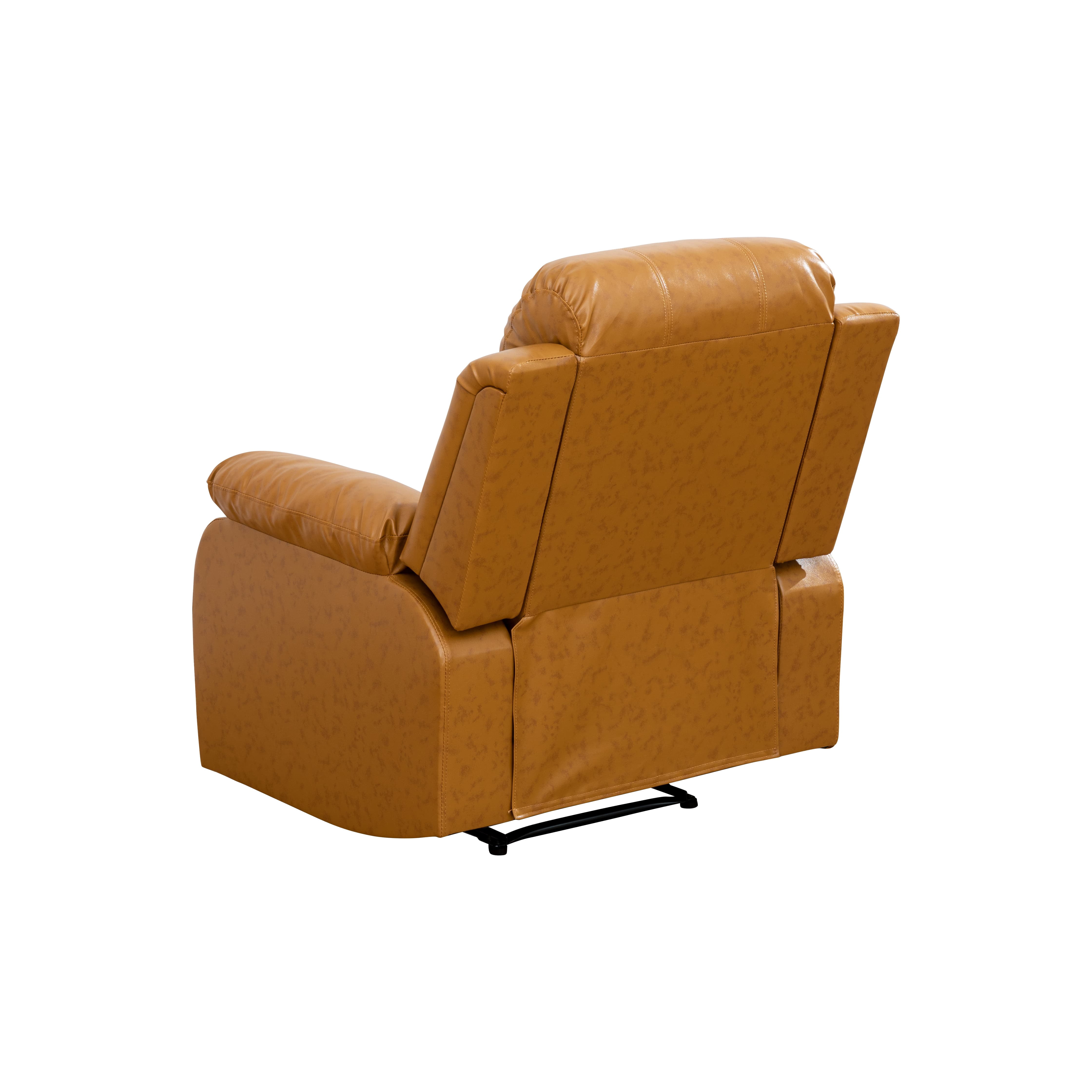 MAYEERTY Recliner Chair, Wear-Resistant Breathable Fabric Reclining Chair with Adjustable Backrest for Living Room, Ginger