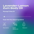 thumbnail image 2 of Zum by Indigo Wild Lavender-Lemon Body Oil - Nourishing Body Massage Oil for Massage Therapy & Hydration - Nourishing, Vegetarian Massaging Oil with Sweet Almond Oil - 4 fl oz, 2 of 7