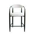 thumbnail image 2 of Tcbosik Bar Stools Set of 2, Counter Height Stool with Back and Arm, Upholstered Bar Chairs for Kitchen, Dining Room, White & Black, 2 of 6