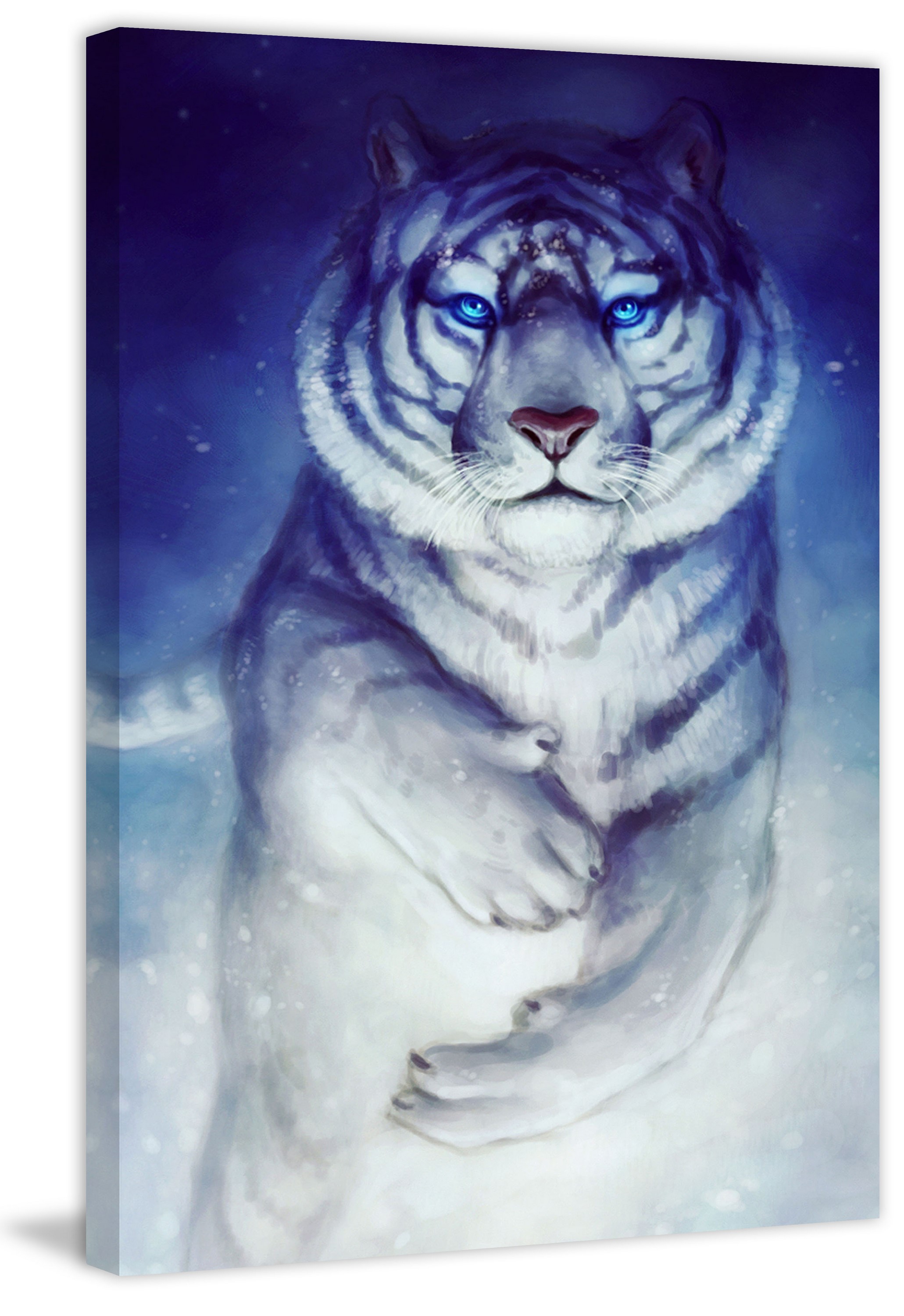 "Godly Tigers 3" Painting Print on Wrapped Canvas