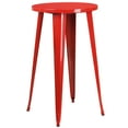 thumbnail image 4 of Emma + Oliver Commercial Grade 24" Round Red Metal Bar Table Set-4 Vertical Slat Back Stools, 4 of 5