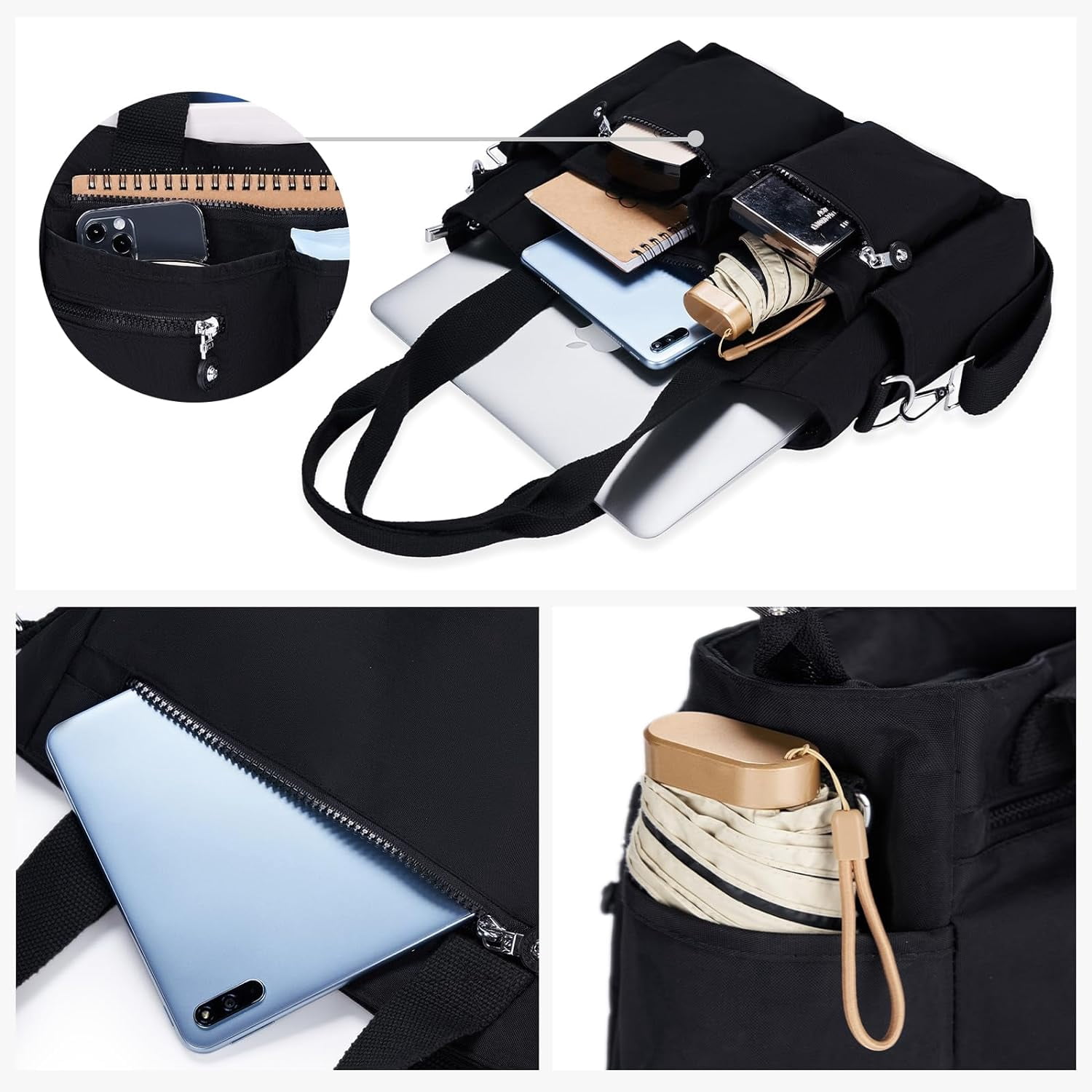 Tote Bag for Women Canvas Tote Bags Handbags for Women Crossbody Bag with Multiple Pockets