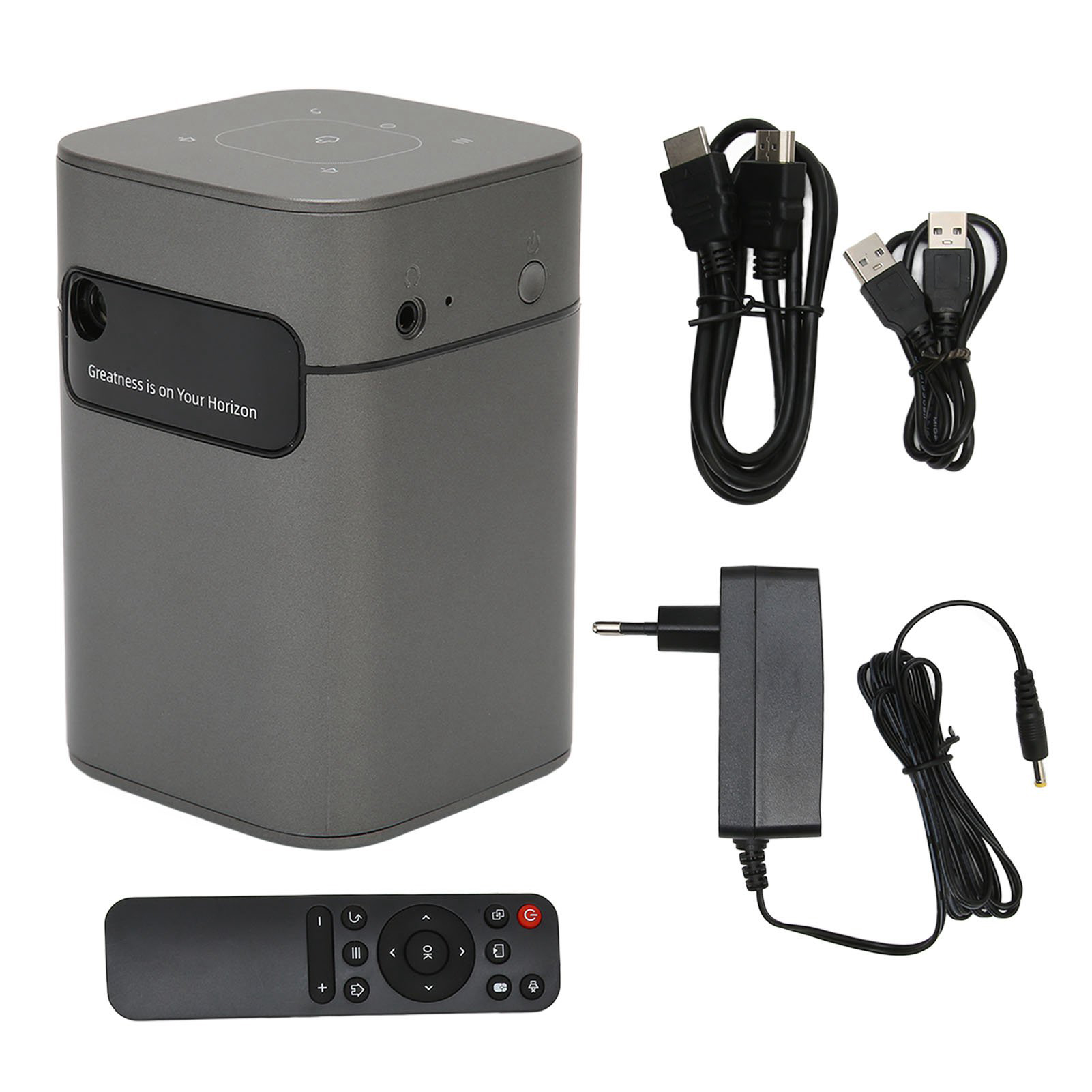 Domqga Mini Projector, 100‑240V WiFi Projector HIFI Dual Band 2GB 32GB