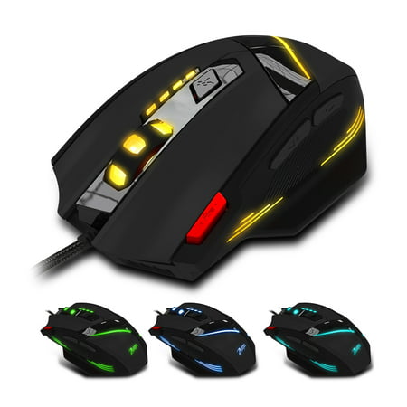 ZELOTES T-60 7200DPI Wired Gaming Mouse Optical Adjustable USB Computer LED Backlight Mice 7 Buttons Gaming Mouse for PC Laptop