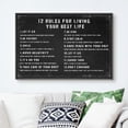 thumbnail image 4 of IDEA4WALL Framed Canvas Print 12 Rules for Living Your Best Life Inspirational Guide Illustrations Wall Art Contemporary Relax/Calm Artwork for Living Room, Bedroom, Office - 16"x24" BLACK, 4 of 5