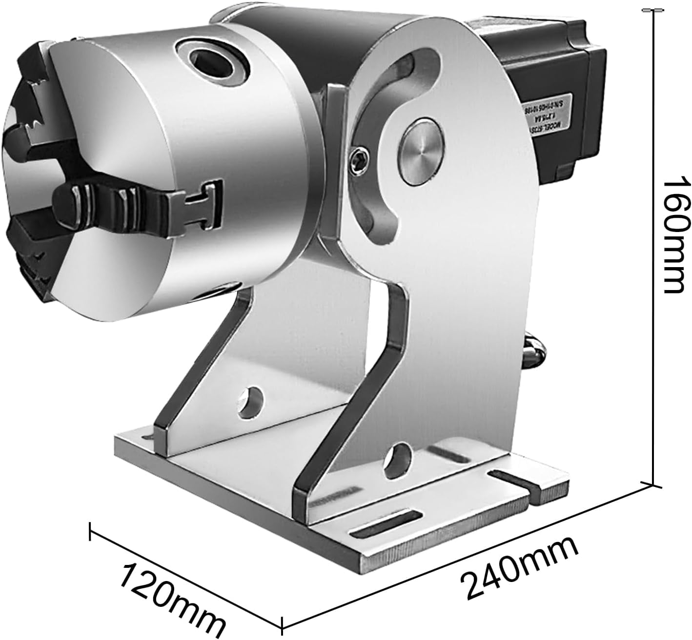 SIHAO Rotary Axis Attachment for Fiber Laser Engravers, Laser Engraving Machine Rotary Tool with 80mm 3 Jaw Rotary Chuck for Ring Jewelry