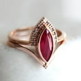 thumbnail image 3 of SmartBy Women Ring Red Rhinestone Vintage Style Classic Paired Knuckle Ring for Wedding, 3 of 8