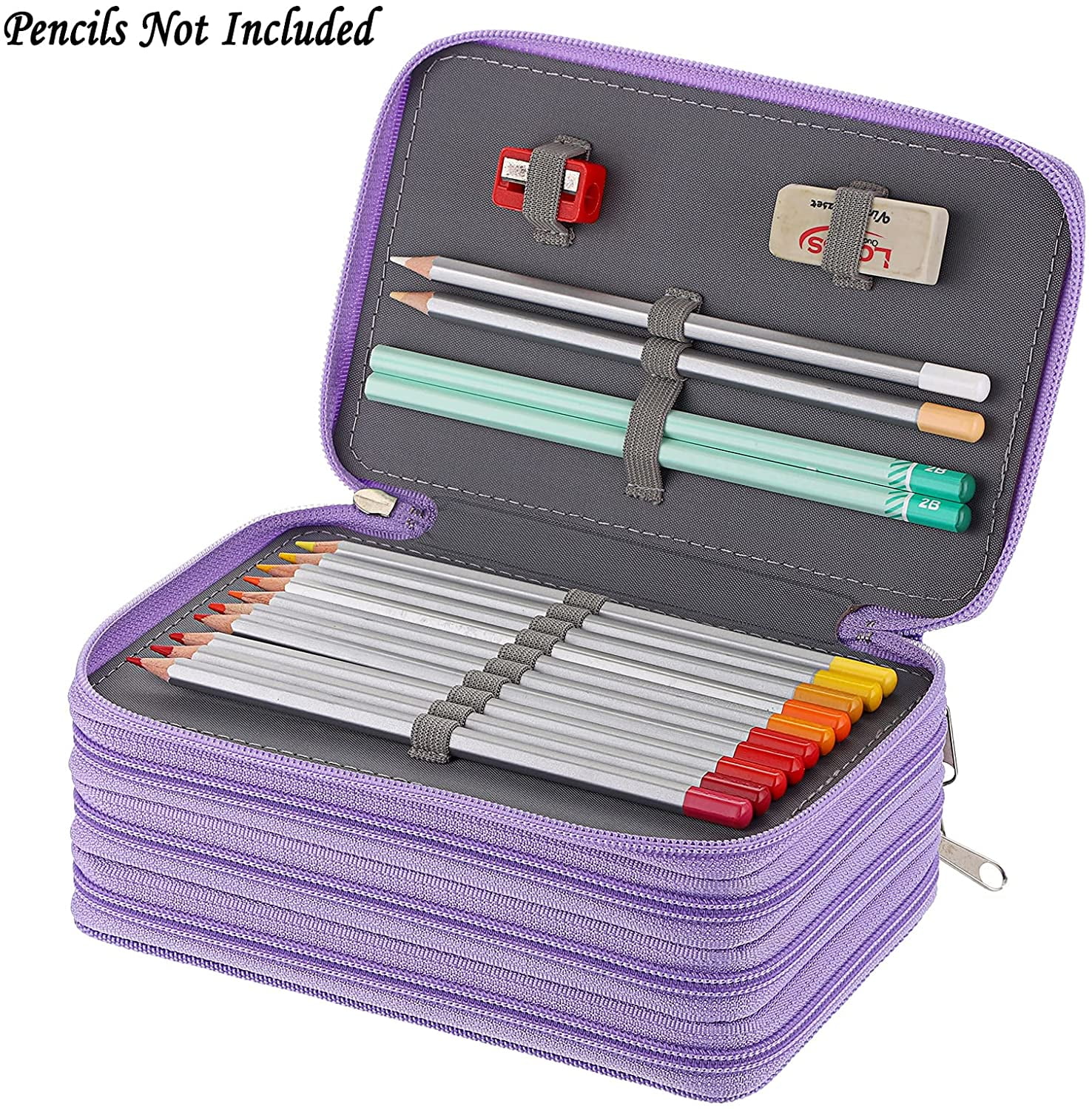 BTSKY BTSKY160 Slots Colored Pencil Case- Deluxe PU Leather Handy Pencil Holder Organi