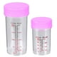thumbnail image 1 of EeaseMX Juego de 2 tazas medidoras transparentes de plástico con tapas herméticas para laboratorio (rojo), 1 of 7