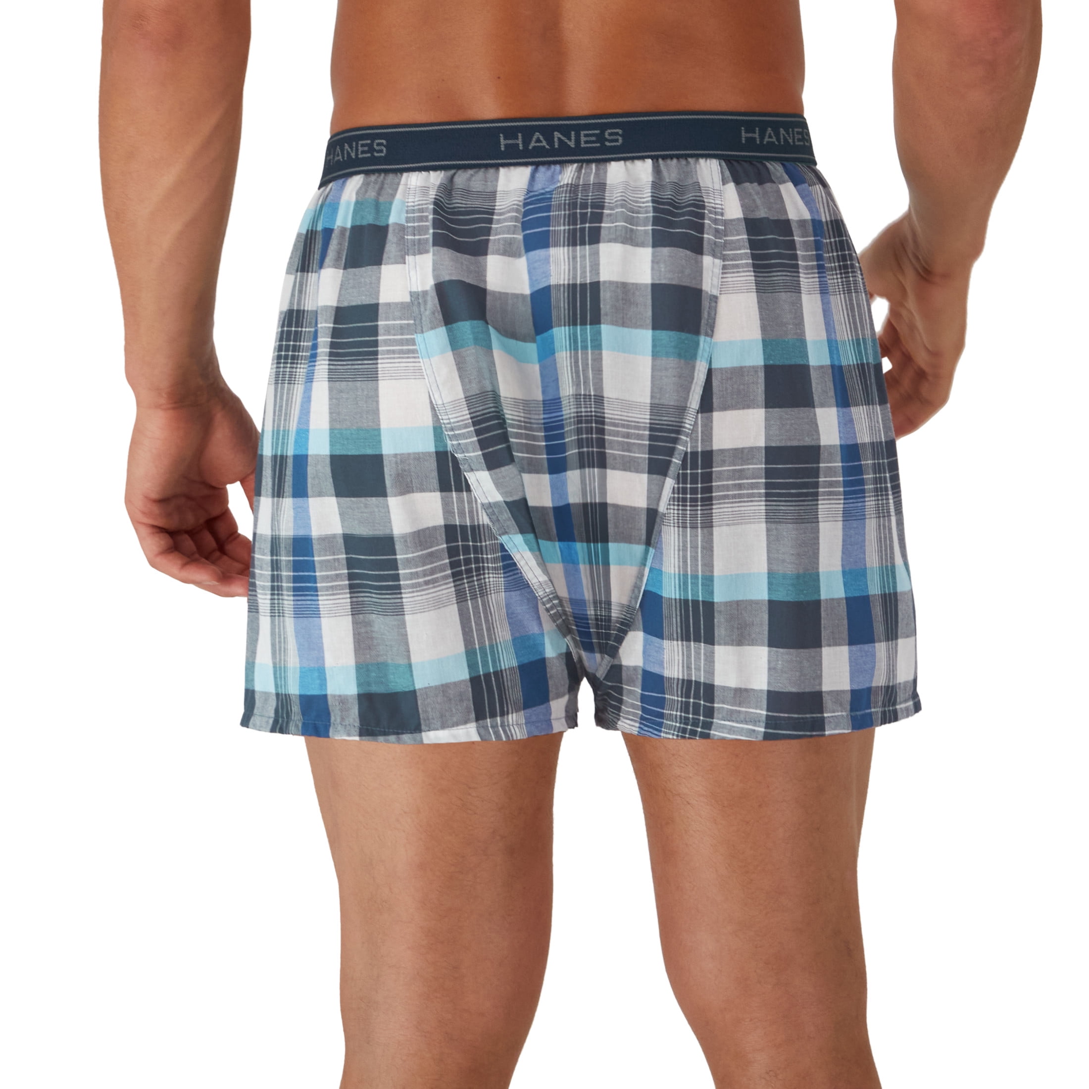 Hanes Men's Moisture-Wicking Boxer Underwear Pack, Cotton Blend, 10-Pack