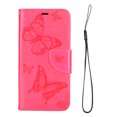 thumbnail image 1 of Funda tipo cartera para iPhone 12 Pro de piel sintética con tapa y ranura para tarjeta de crédito, color rojo rosa, 1 of 5