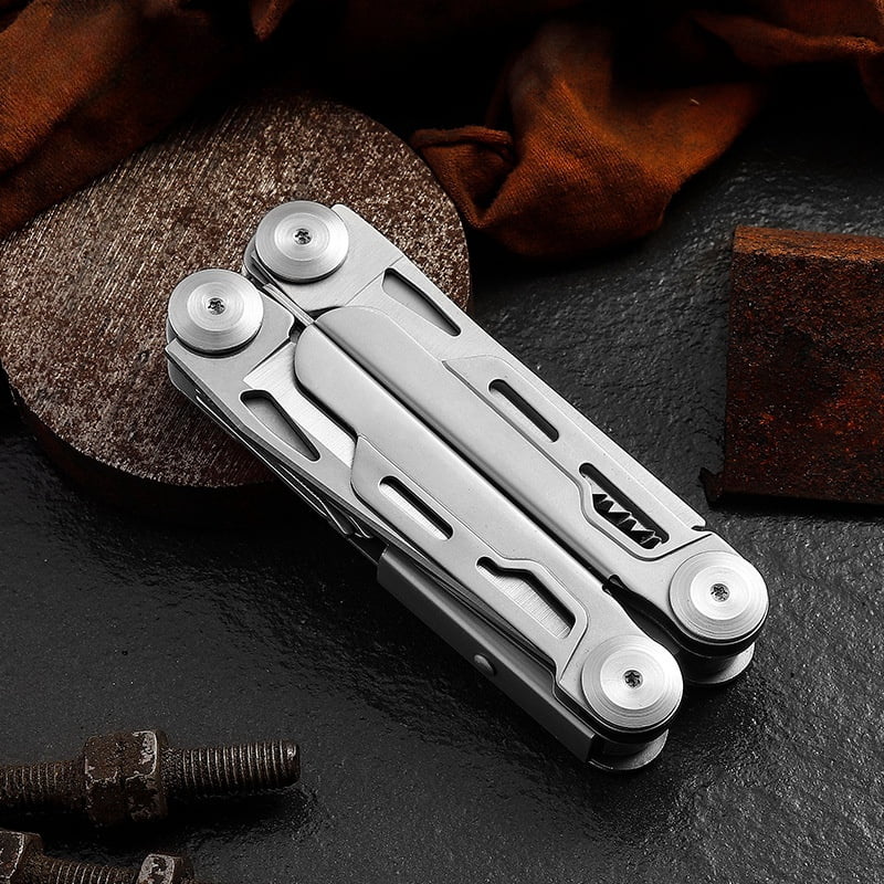 HANVVEIDA 13-In-1 Multitool Pliers Multi Tool with Safety Locking and Pocket Sheath,silver