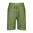 thumbnail image 2 of Elvqul Mens Shorts Solid Gym Army Green with Pockets Pull On Basketball Shorts for Men Drawstrings, 2 of 5