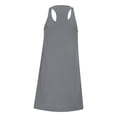 thumbnail image 6 of Women's Casual Summer Square Neck Sleeveless Tank Mini Dress Loose Racerback Sundress Athletic Beach Short Dress, 6 of 6