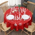 thumbnail image 2 of Nappe Ronde de Noël, Housse de Table Sans Plis en Polyester, Nappe Imperméable Réutilisable pour Déco Maison Été Printemps Pique-Nique Salle à Manger Vacances (Ronde,60x60 Pouces), 2 of 6