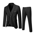 thumbnail image 5 of Joernso 3Pcs/Set Men Suit Set Slim Fit Formal Prom Wedding Tuxedo Suit Jacket Vest Pants Set Solid Color Business Outfit, 5 of 8